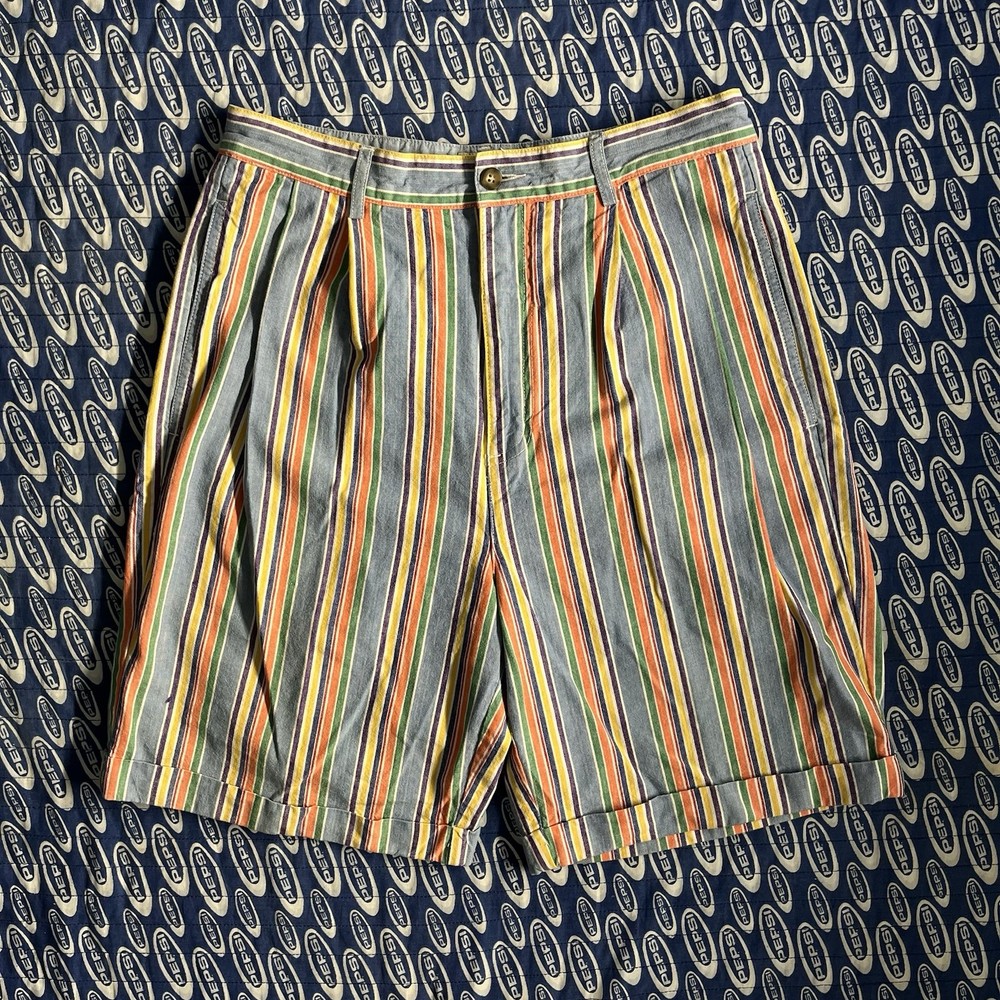 Country Seats Jeanswear Multicolor Striped Chino Shorts Size 31 Mens Women’s
