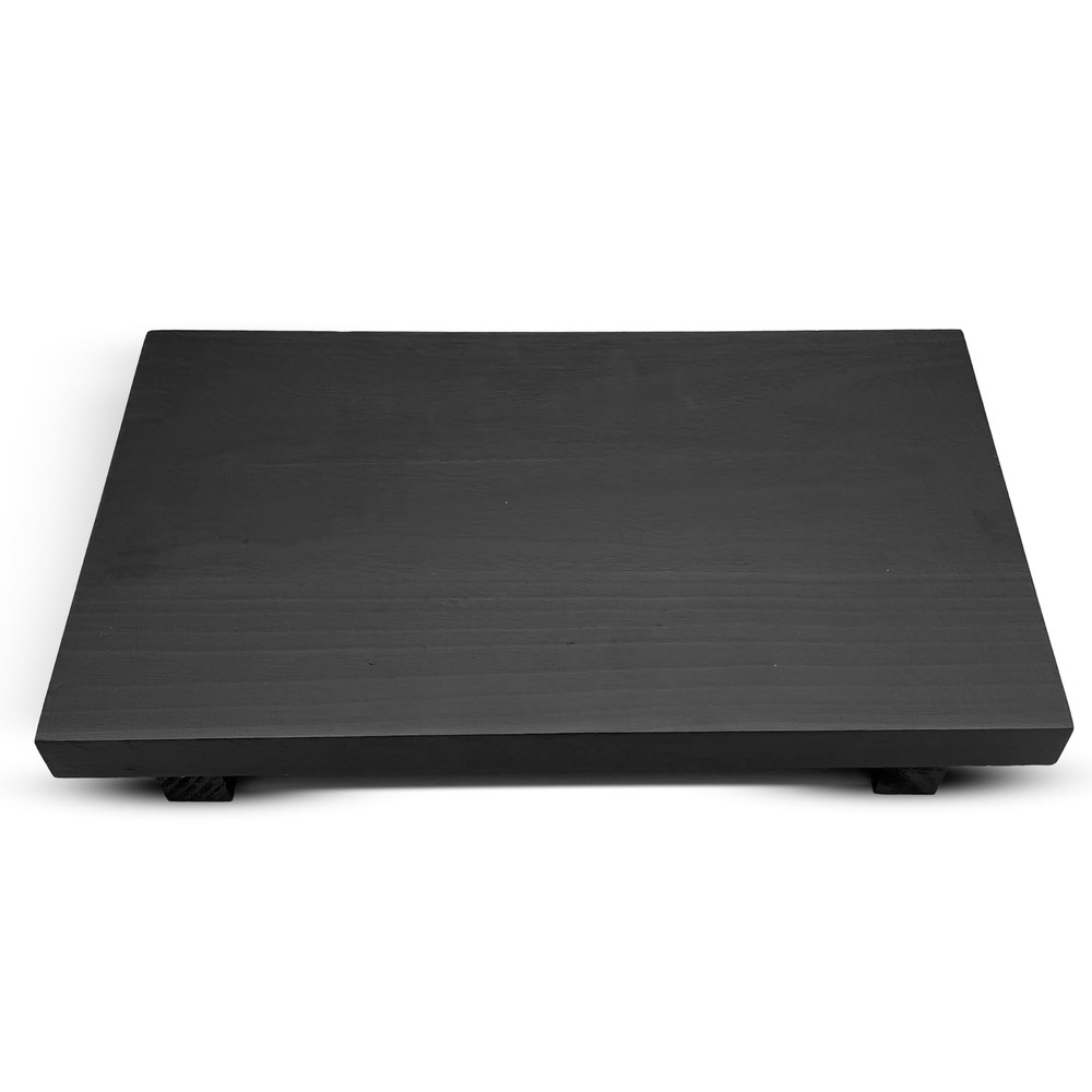 Lyfe Simple Rustic Wood Pedestal Stand - Handmade Small Decor Tray - Soap Tra...