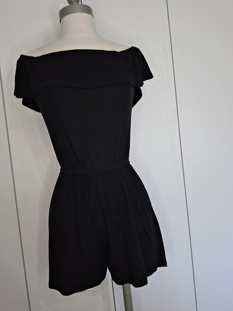 One Love Clothing Black Off The Shoulder Romper Size Medium