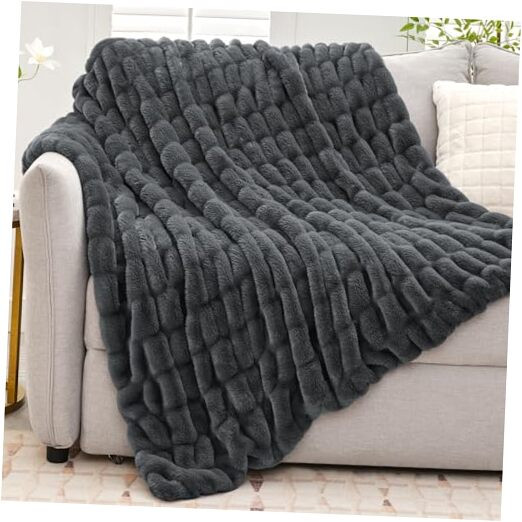 Ultra-Soft Faux Rabbit Fur Throw Blanket 50
