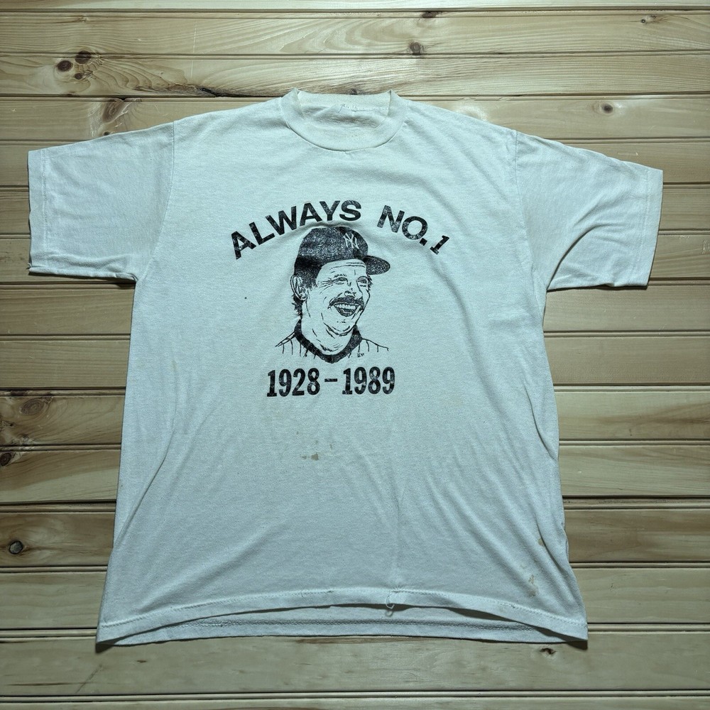Vintage 1989 New York Yankees Billy Martin Jr Always #1 Shirt Size M/L 80s Retro MLB