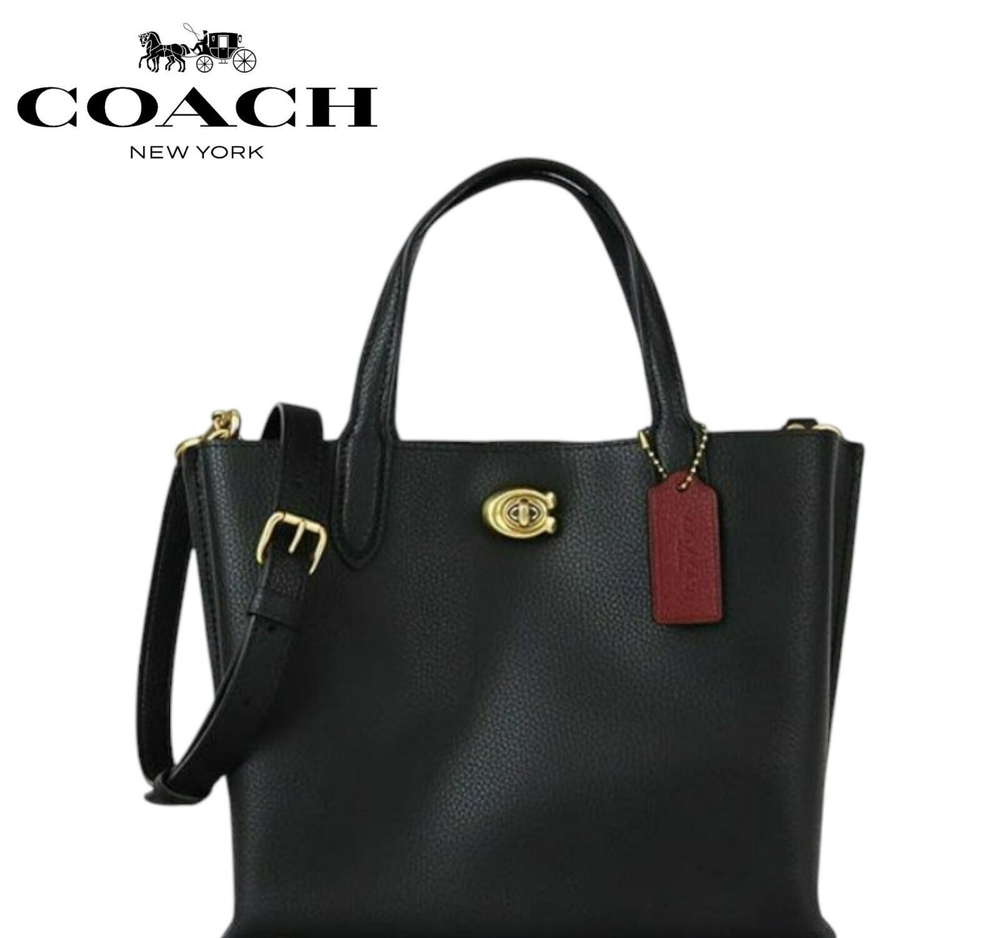 Coach Black Leather Tote Shoulder Bag for Women Brand New Unused C8869