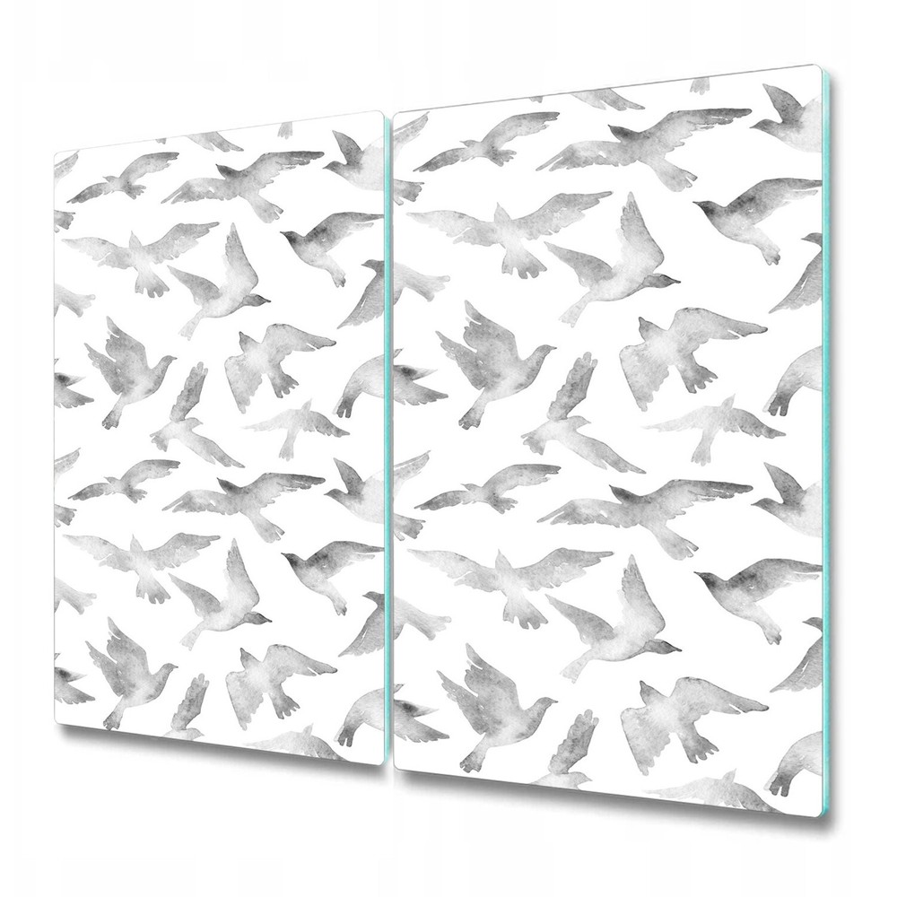 Glass Induction Ceramic Hob Cover grey Abstract Bird animals delicate 2x30x52