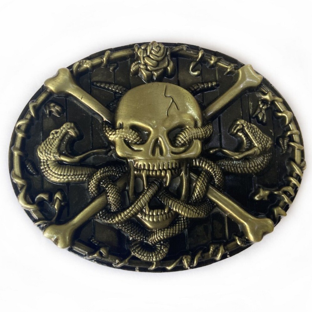 Snake Skull Western Belt Buckle for Men & Women Cowboy Rodeo Vintage Style Wear
