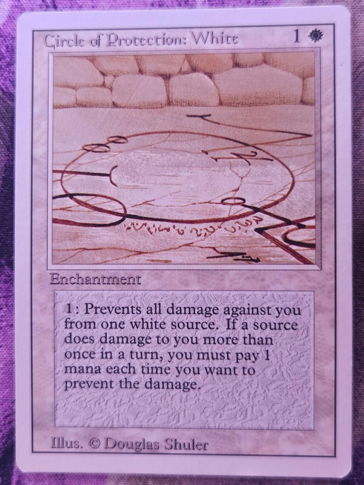 Circle of Protection: White Common Revised Edition Magic: The Gathering MP