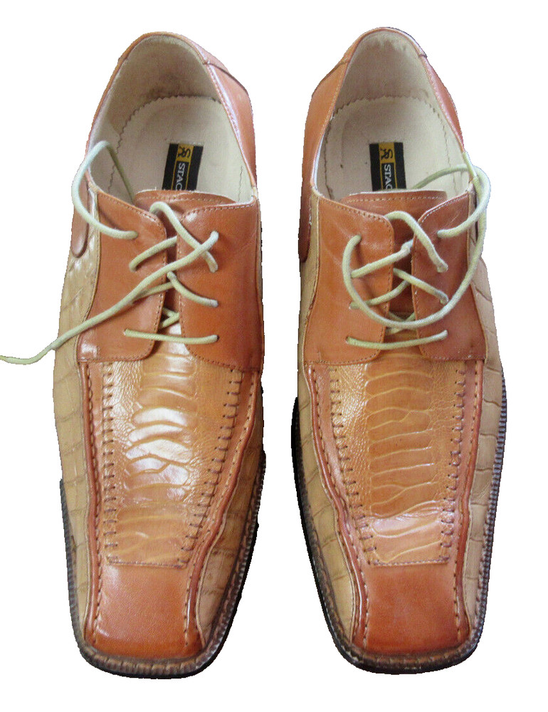 Stacy Adams Brown Dress Shoes  Leather Men's 12 M Ostrich