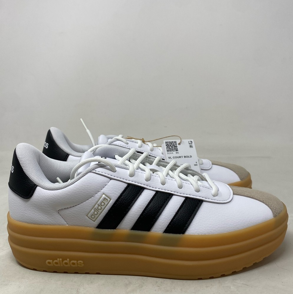 Adidas VL Court Bold Women’s 7.5 Cloud White/Core Black/Wonder Beige (IH3083)