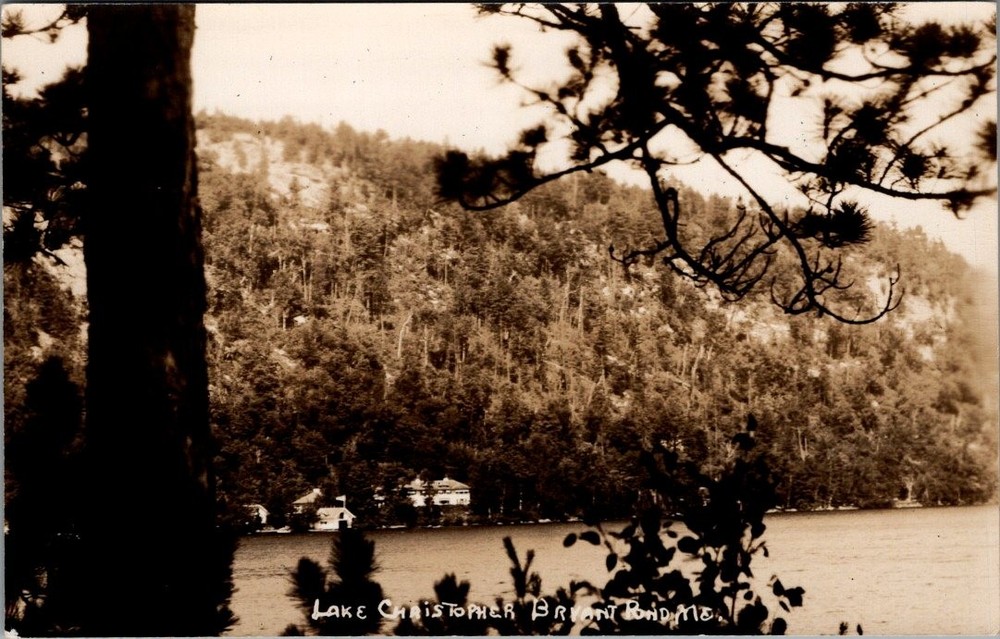 Lake Christopher, BRYANT POND, Maine Real Photo Postcard
