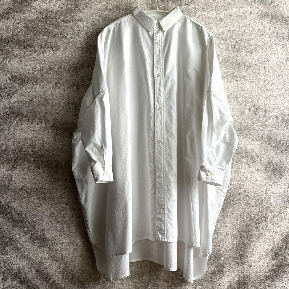 Ichi Ox Wide Over Shirt, White, Cotton, 90cm, Used, Slight Discoloration