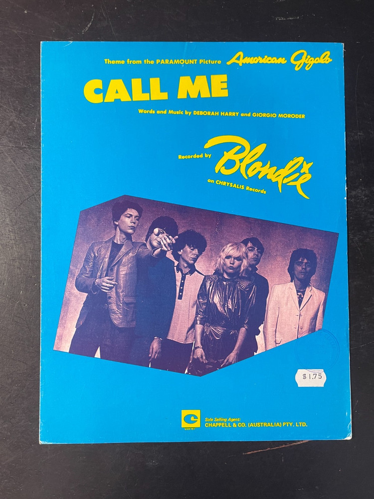 Original 1980 Blondie Call Me 6 Page Sheet Music Deborah Debbie Harry 3971