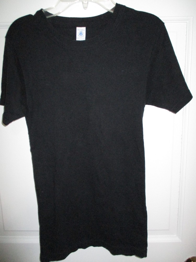 Petit Bateau T-Shirt Top Black Size 18 A 168 Cm Girls Short Sleeve Super Soft