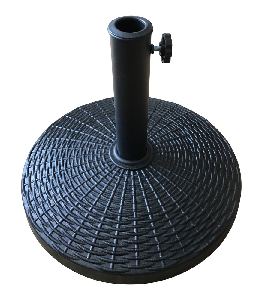 Heavy 22 lb Black Powder Coated Resin Outdoor Umbrella Base