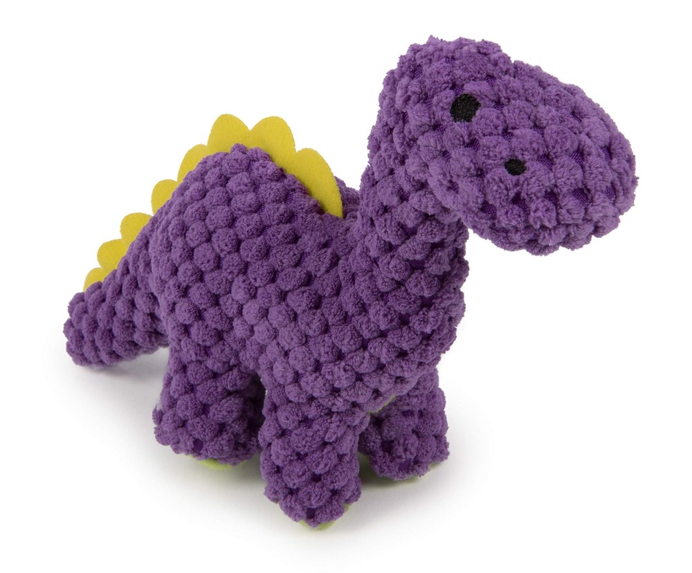 goDog Checkers Just for Me Dinos Bruto Squeaky Plush Dog Toy, Chew Guard Tech...