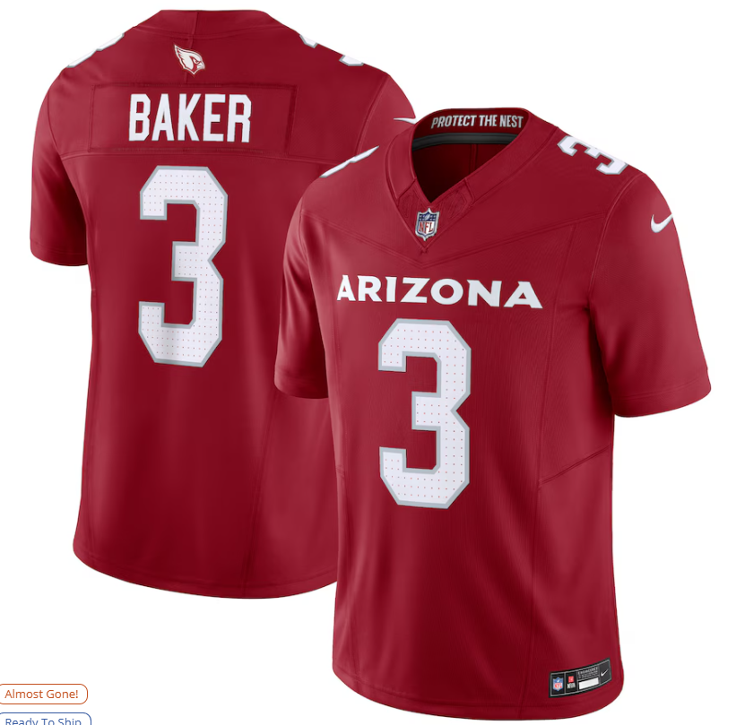 Men's Large Cardinal Red Budda Baker Stitched NFL Jersey #3