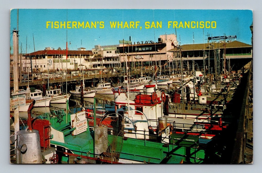 Fisherman's Wharf San Francisco Vintage Postcard by Smith News