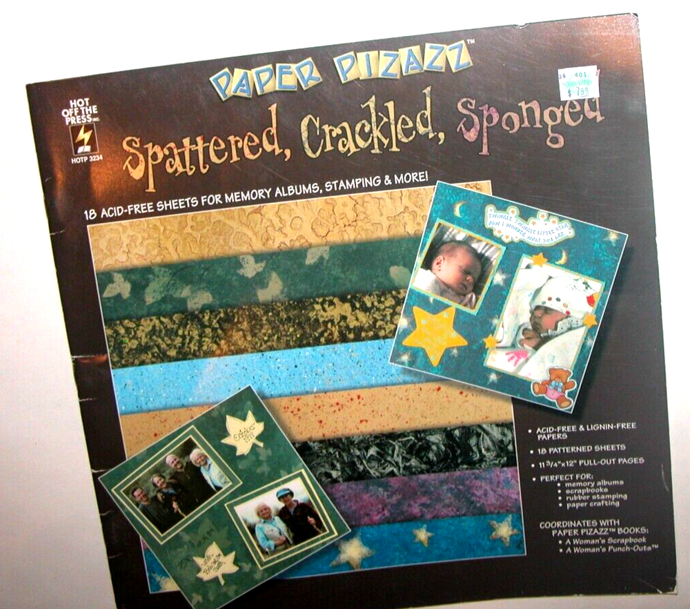 16-Page Scrapbook Kit with 11.75x12 Mixed Papers - Acid Free Spatter & Crackle Design  -image