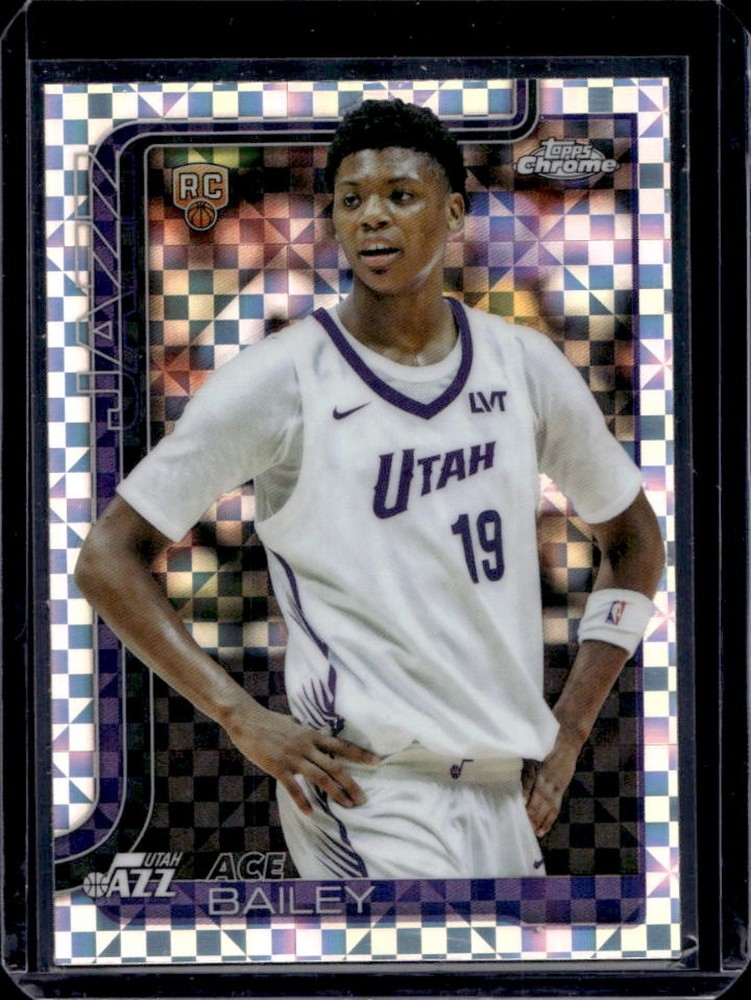 2025-26 Topps Chrome Ace Bailey RC X-Fractor Rookie #255 Utah Jazz