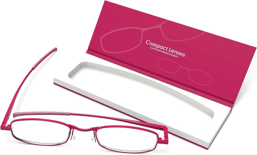 Compact Lenses Flat Folding-Reading Glasses-Berry +2.0