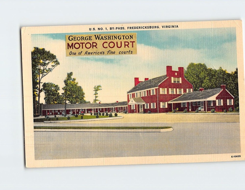 Postcard George Washington Motor Court Fredericksburg Virginia USA