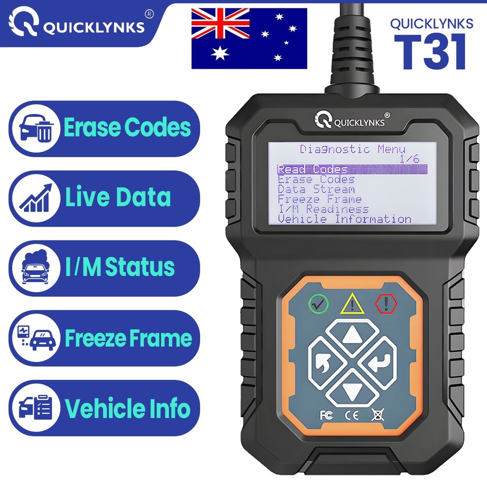 QUICKLYNKS T31 OBD2 Scanner Check Engine Light Code Reader Diagnostic Tool