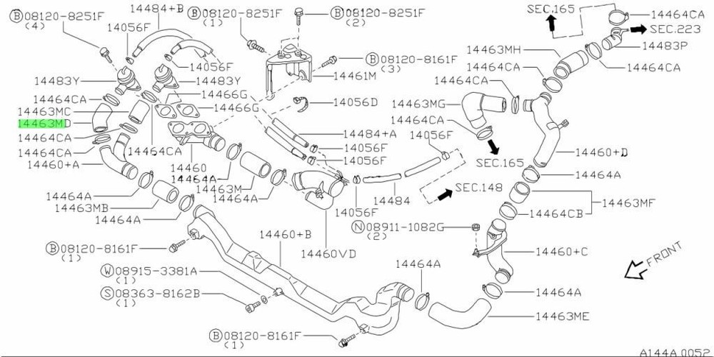 Hose, Air Inlet For: Skyline R33 GTR BCNR33 95-98