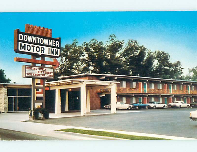 Unused Pre-1980 OLD CARS & DOWNTOWNER MOTEL Florence South Carolina SC u2318@