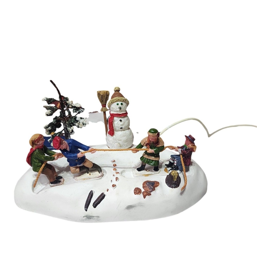 Lemax 2007 Animated Christmas Tug of War Lighted Table Accent Boys vs Girls-image