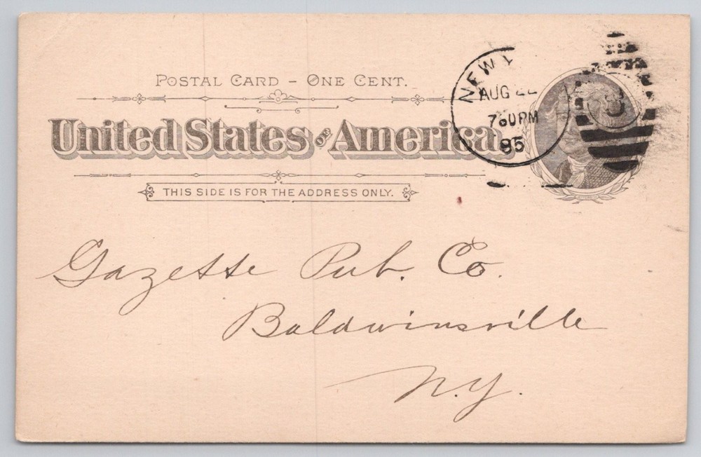 1895 H. Guggenheimer Co. NYC Advertising Postal Card Baldwinsville NY