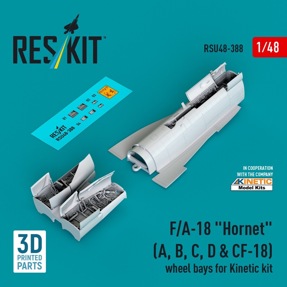 1:48 F/A-18 Hornet A-D & CF-18 Wheel Bays for Kinetic Model Kit RSU48-0388