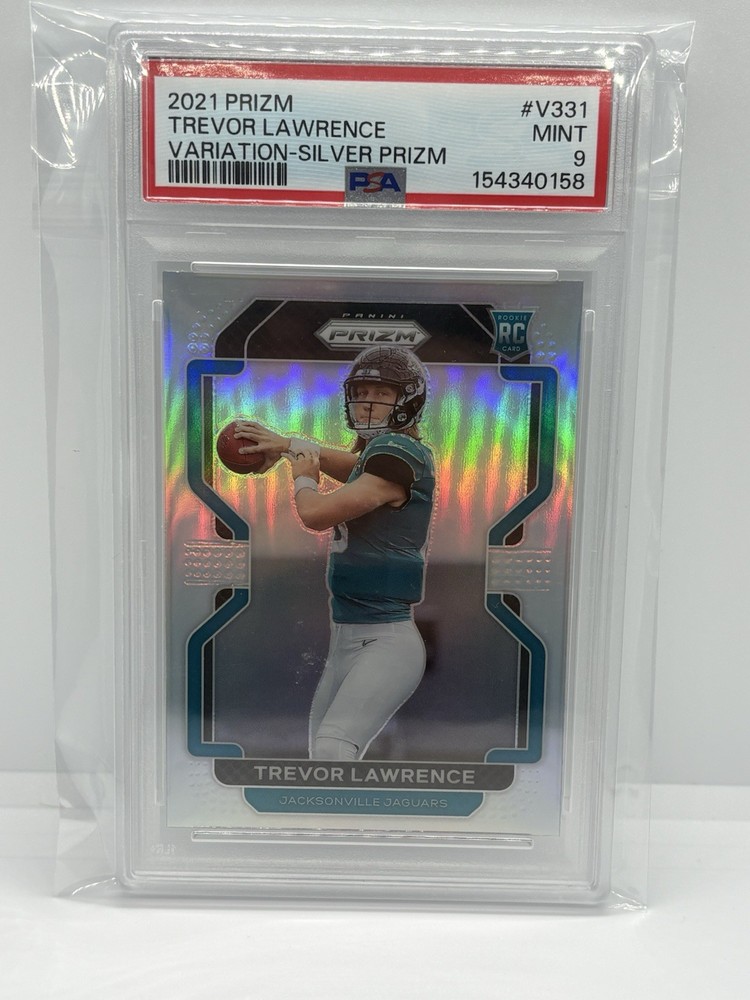 Panini 2021 Prizm Trevor Lawrence RC Rookie Variation Silver Prizm V-331 PSA 9