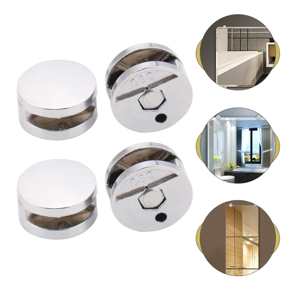 4 Pcs Wall-mounted Mirrors Bracket Round Hanging Hardwares Removable