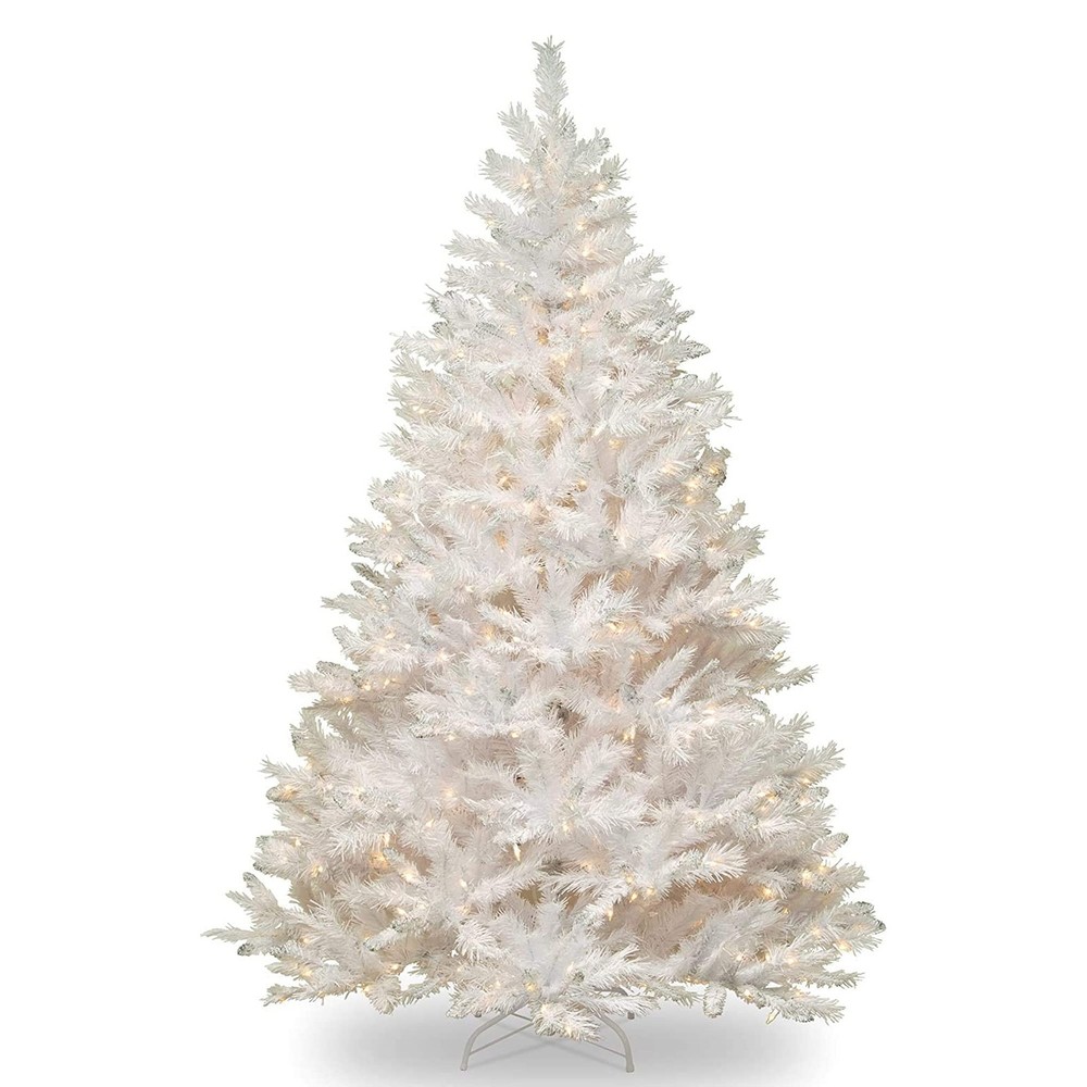 Pre-lit Artificial Christmas Tree | Includes Pre-strung White Lights and Stan...