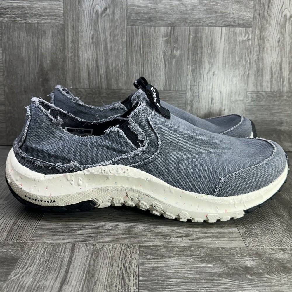 Holo Footwear Slip On Mens 13 Gray Canvas Distressed Eco Casual NEW