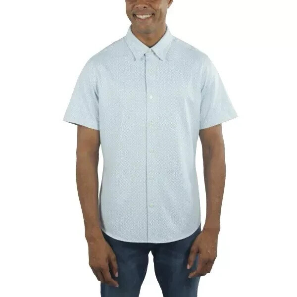 Jachs New York Men's Short Sleeved Shirt, White, Size L