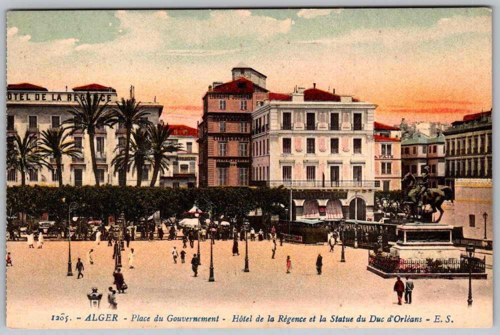 Antique Postcard Hotel DE LA Regence Alger, Algeria 1910s