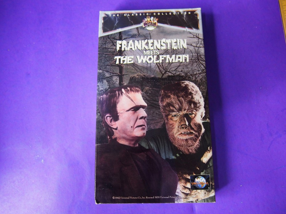 Frankenstein Meets the Wolfman 1943 VHS Tape Bela Lugosi Lon Chaney Jr Horror