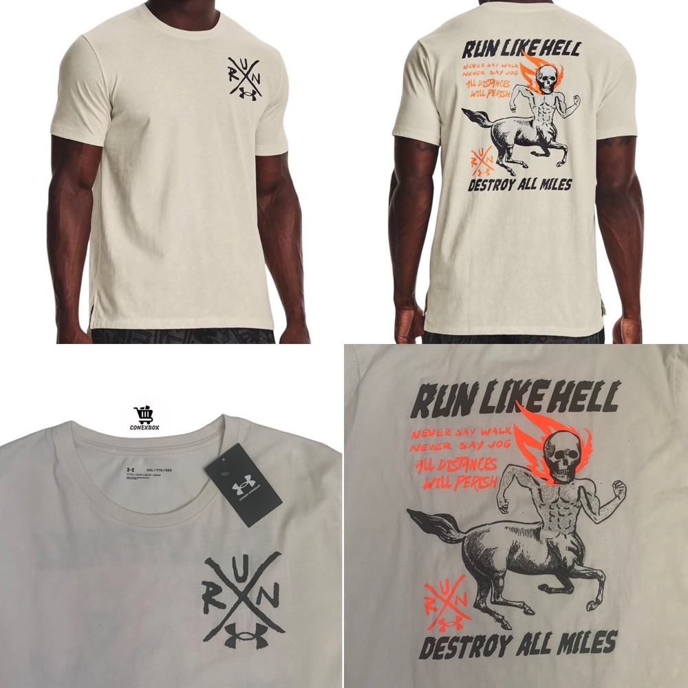 Under Armour Men's Size 2XL Fitted Run Like Hell Destroy All Miles T-Shirt NEW