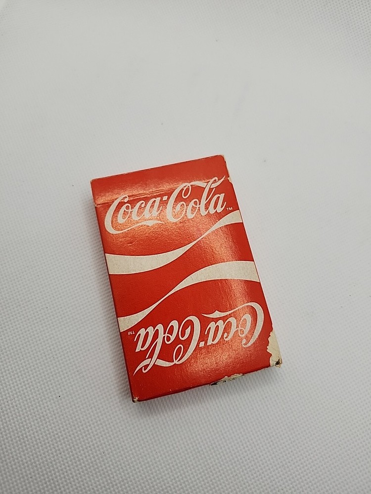 1980s Vintage Coca-Cola Bridge Playing Cards Deck Red LOGO Collectable USED