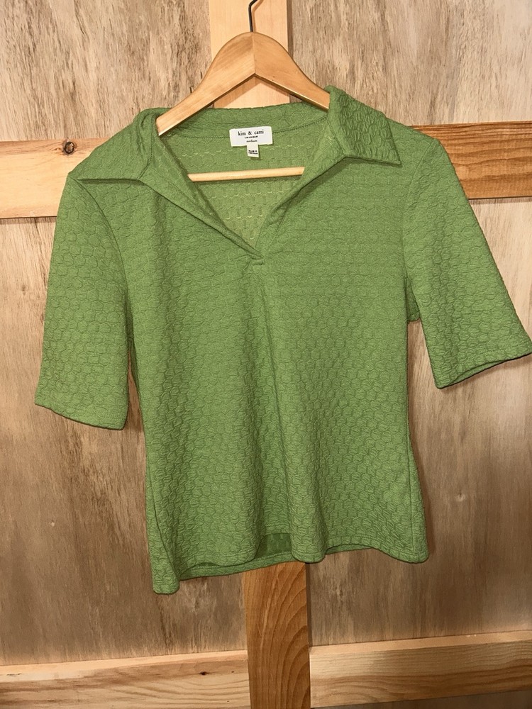 Kim Cami Green Polo Shirt Medium Size for Women