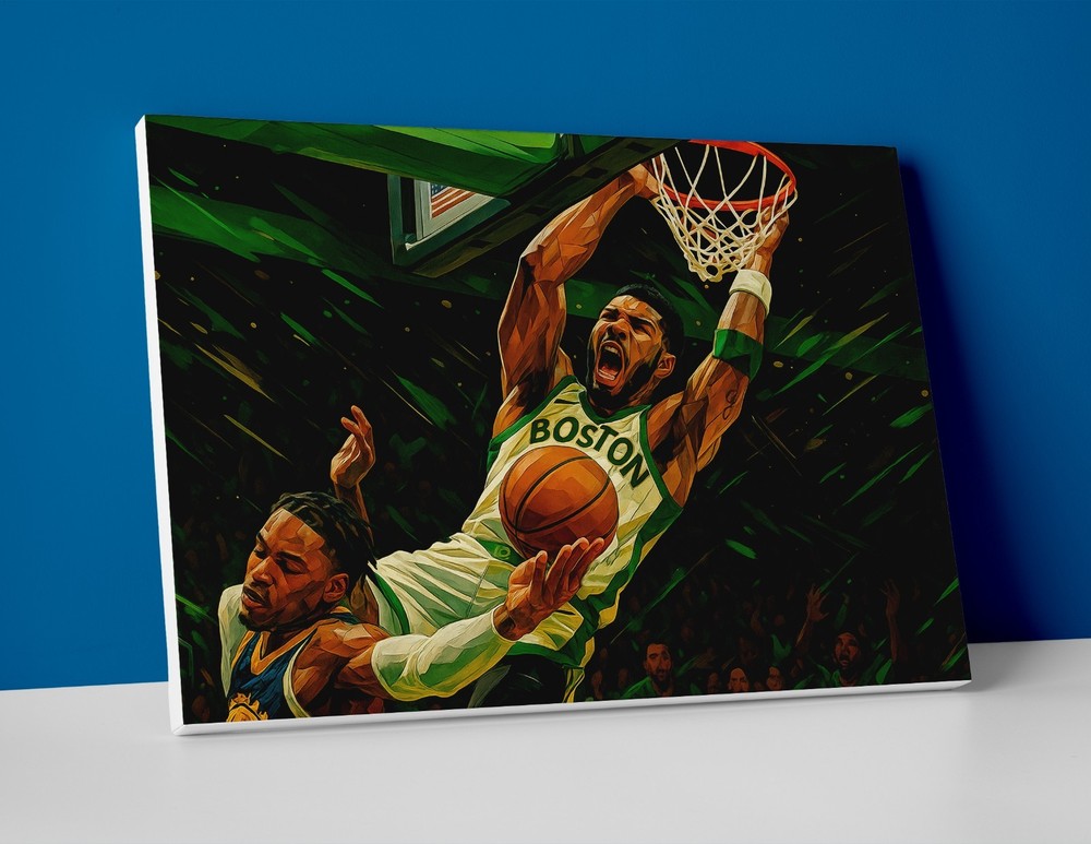 Jayson Tatum Poster or Canvas - Jayson Tatum Painting Boston Celtics Wall Art