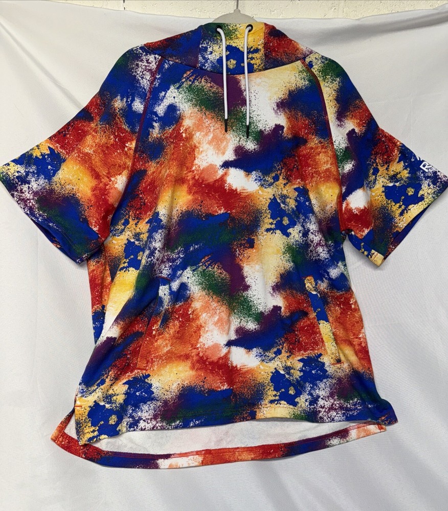 Reebok Shirt Adult XL Rainbow Tie Dye Hoodie Performance Pullover Mens
