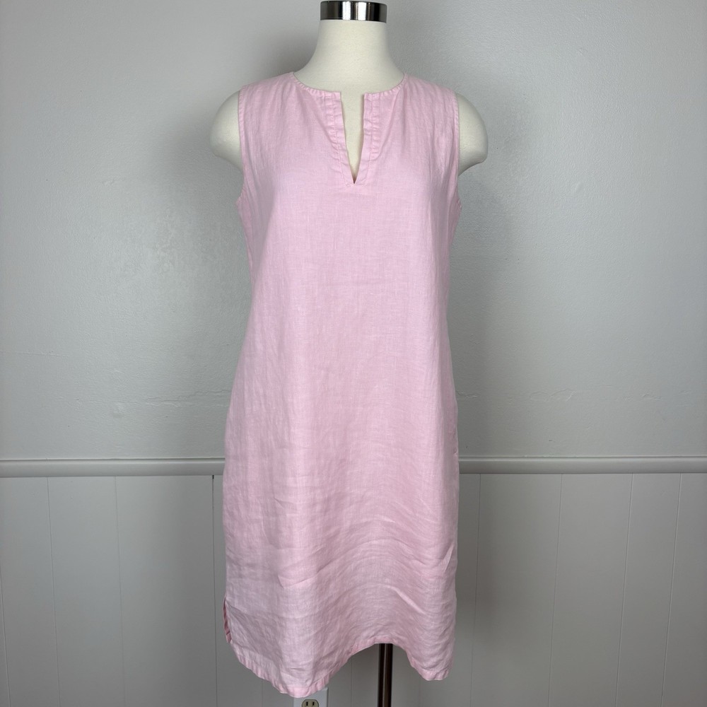 Tommy Bahama Womens Linen Shift Dress Size S Sleeveless Soft Pink Lightweight