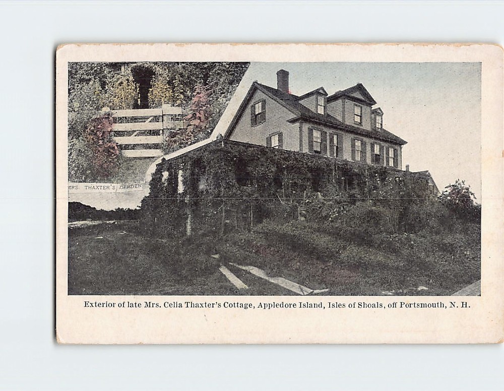 Postcard Exterior of Late Mrs. Celia Thaxter's Cottage Portsmouth NH USA