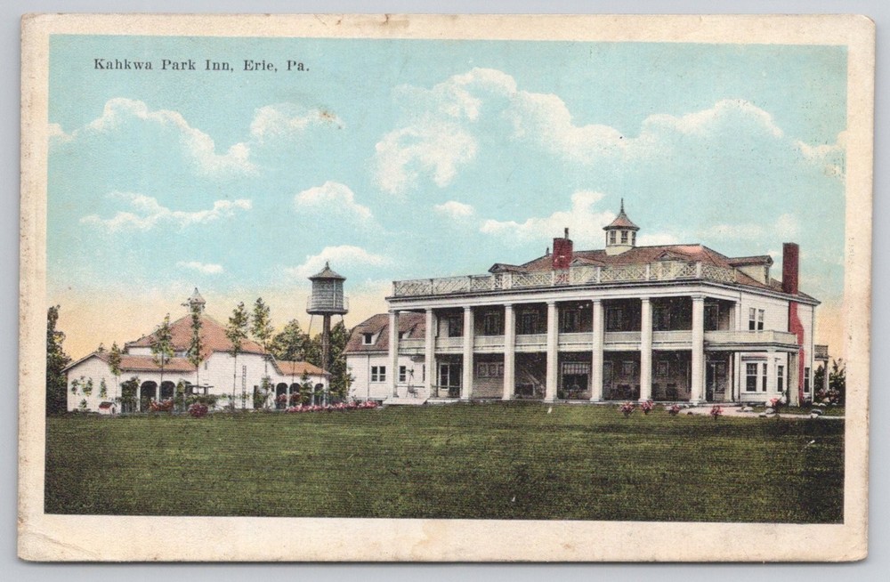 Kahkwa Park Inn Erie PA Postcard c.1910s E.C. Kropp Co. Estate Resort