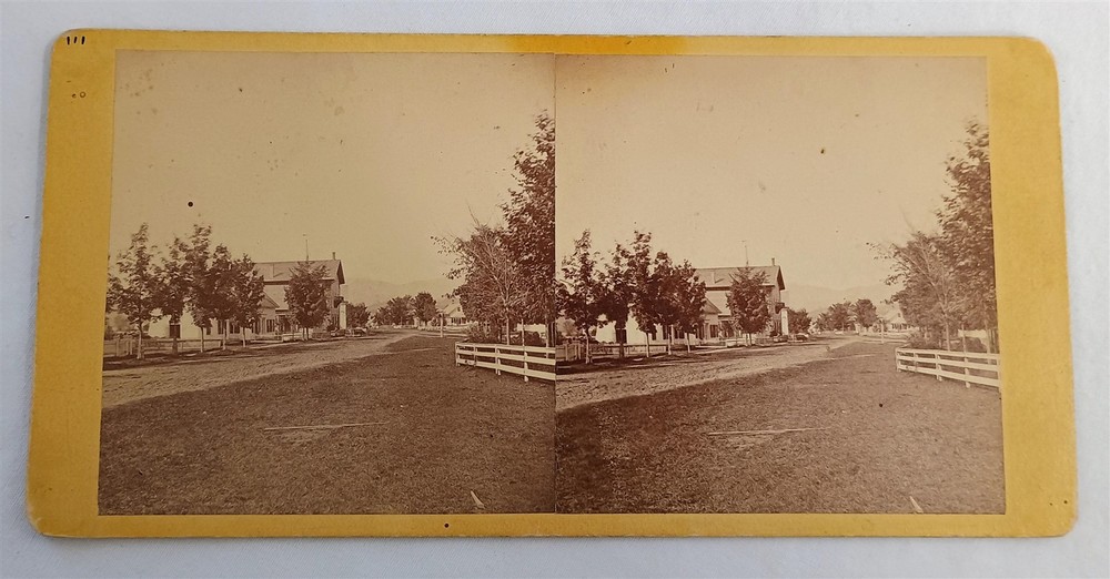 Vintage Stereoview Photo Card Morrisville Vermont Main Street from O.Choat's