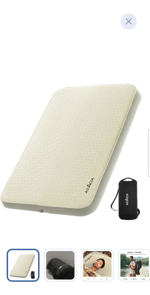 ACACIA 4'' Thick Self Inflating Sleeping Pad with Solid Foam, Innovative Y-Shape-image