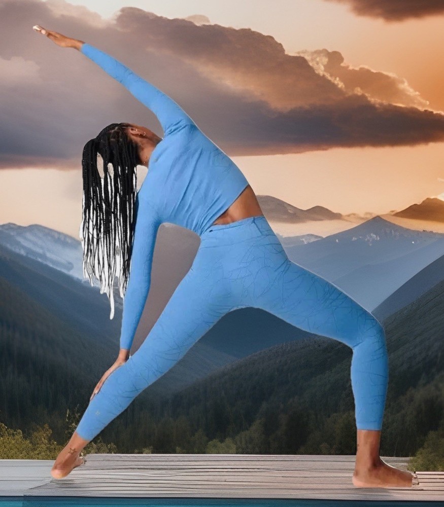 NWT$98 SWEATY BETTY Workout Leggings Women S Motion Jacquard Blue Stretch Pocket