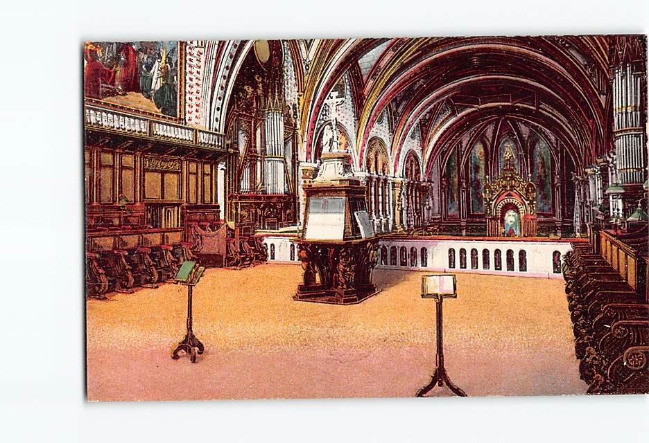 Postcard Coro De La Basilica Montserrat Spain