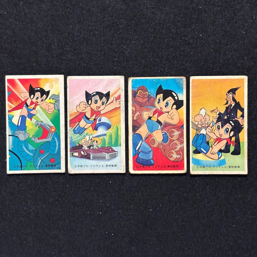 Jetter Mars Vintage Menko Card Lot 4pcs Osamu Tezuka Japan 1977 Anime Retro