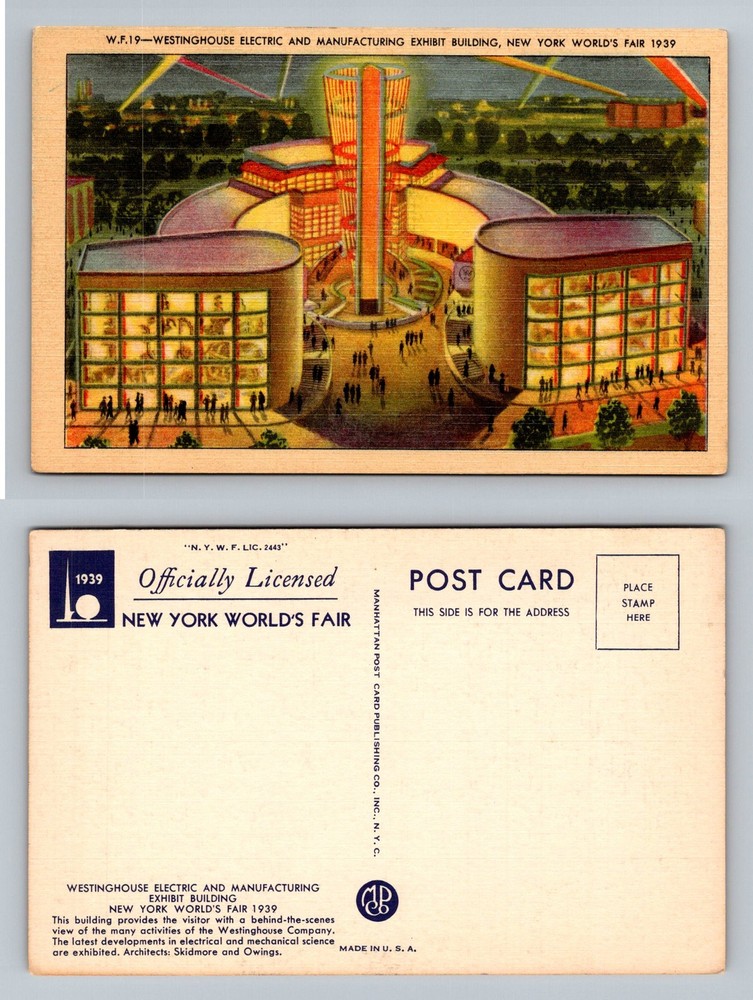 Queens, NY-New York, Westinghouse Exhibit Building World's Fair Vintage Postcard